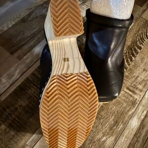 Black Leather Mule/Clog Shoes